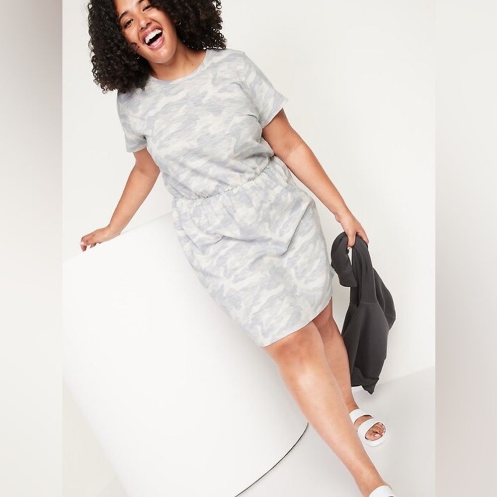 Old Navy Waist-Defined Slub Knit Plus Size T-Shirt Dress Size L